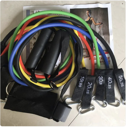 Latex Resistance Bands Set - 11 or 17-Piece Complete Home Gym Kit | Primal Fit