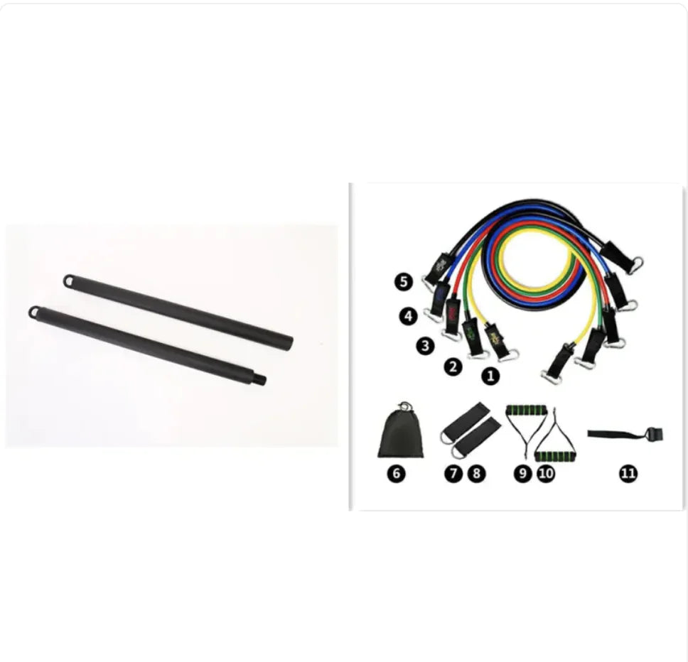 Latex Resistance Bands Set - 11 or 17-Piece Complete Home Gym Kit | Primal Fit