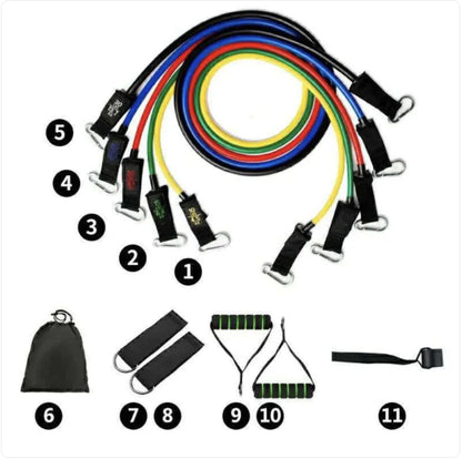 Latex Resistance Bands Set - 11 or 17-Piece Complete Home Gym Kit | Primal Fit